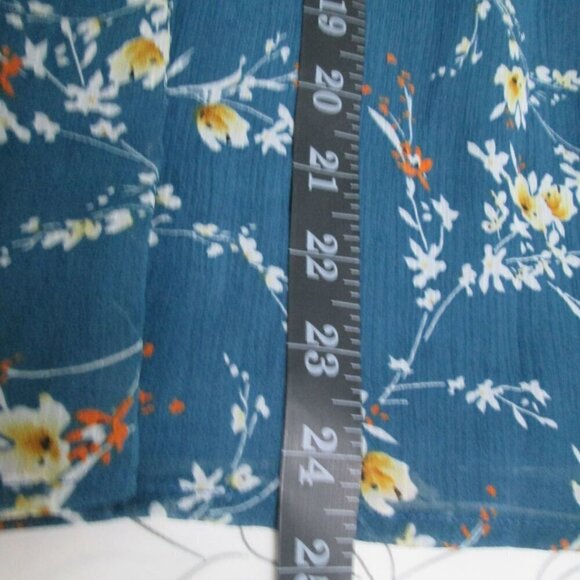 Papermoon Blouse Teal Floral Print Size XS Sleeveless V-Neck Top NWT - Picture 14 of 15